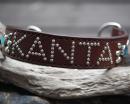コーギー KANTA チョコ スタッズネームハーフチョーク　最大幅30　丸革ソフトリード